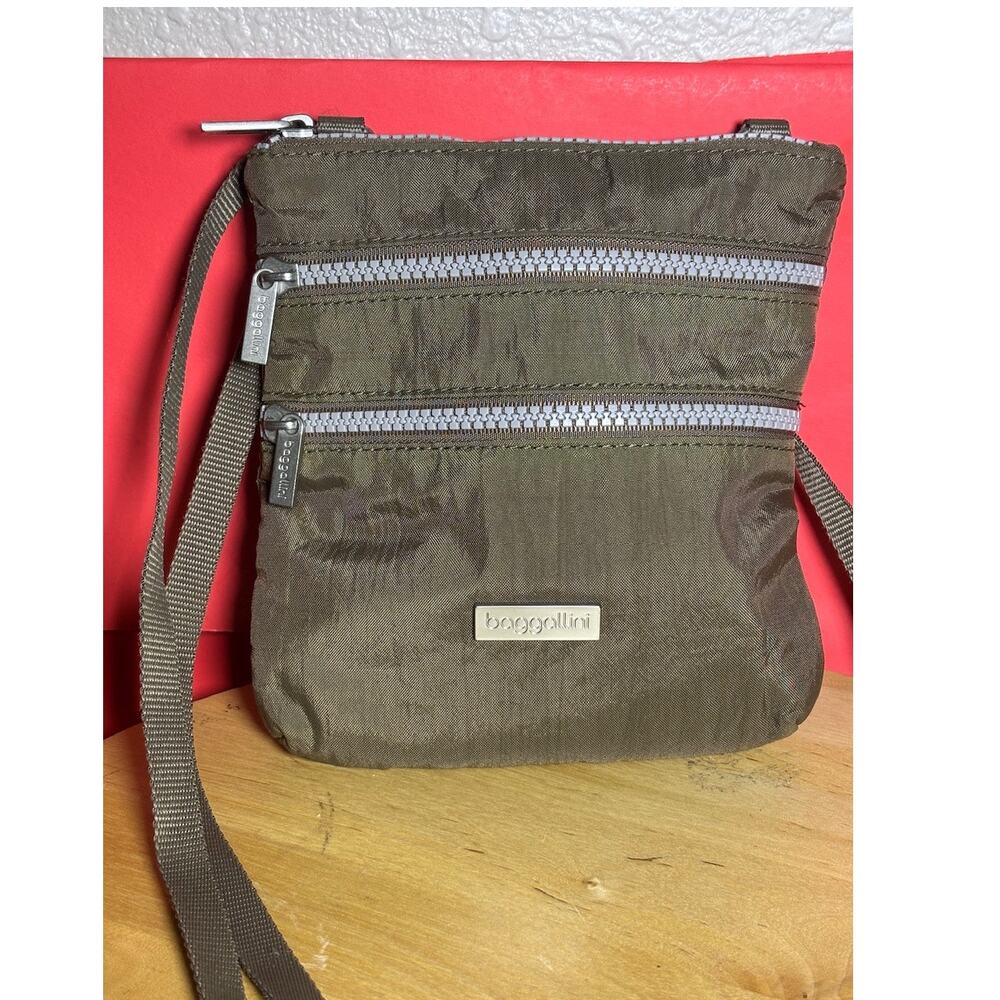 BAGGALLINI Brown Nylon Small Crossbody